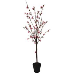 130cm Peach Blossom tree Artificial plant in Black Pot