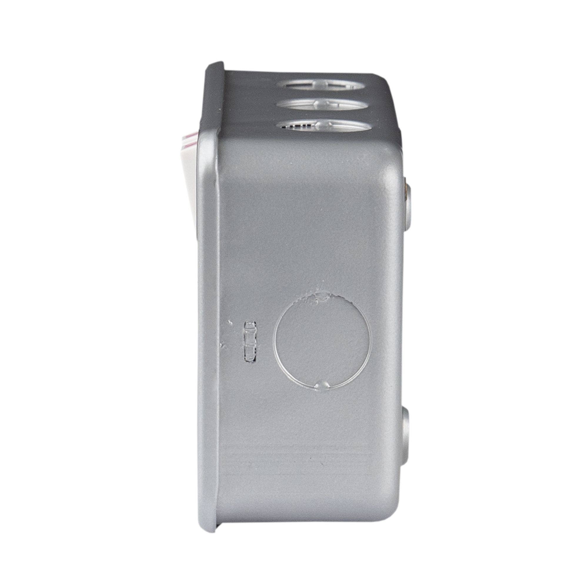 13A Grey 2 gang Metal-clad switched USB socket with White inserts - 4