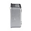 13A Grey 2 gang Metal-clad switched USB socket with White inserts