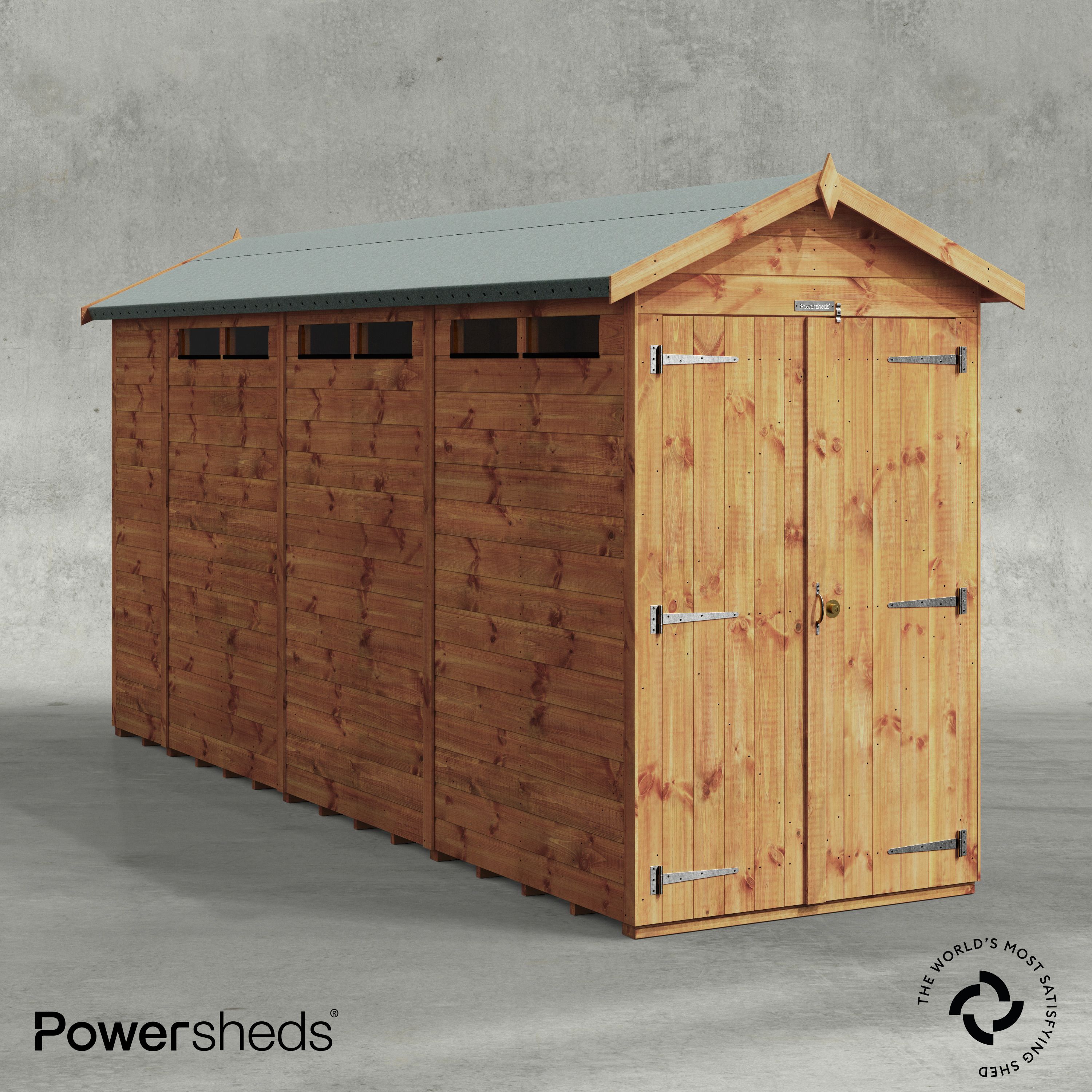 14X4 POWERSHEDS SECURITY APEX 2 DOORS