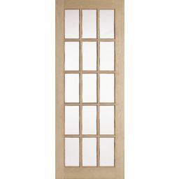 15 Lite Glazed Knotty pine LH & RH Internal Door, (H)1981mm (W)686mm