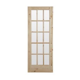 15 Lite Glazed Knotty pine LH & RH Internal Door, (H)2032mm (W)813mm