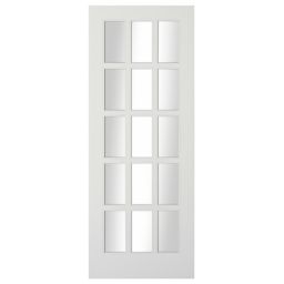15 Lite Glazed Primed White LH & RH Internal Door, (H)1981mm (W)610mm