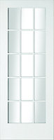 15 Lite Glazed Primed White LH & RH Internal Door, (H)1981mm (W)838mm