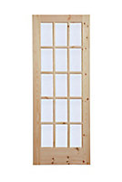 15 Lite Obscure Glazed Knotty pine LH & RH Internal Door, (H)1981mm (W)762mm