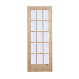 15 Lite Obscure Glazed Knotty pine LH & RH Internal Door, (H)1981mm (W)762mm