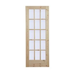 15 Lite Obscure Glazed Knotty pine LH & RH Internal Door, (H)1981mm (W)838mm