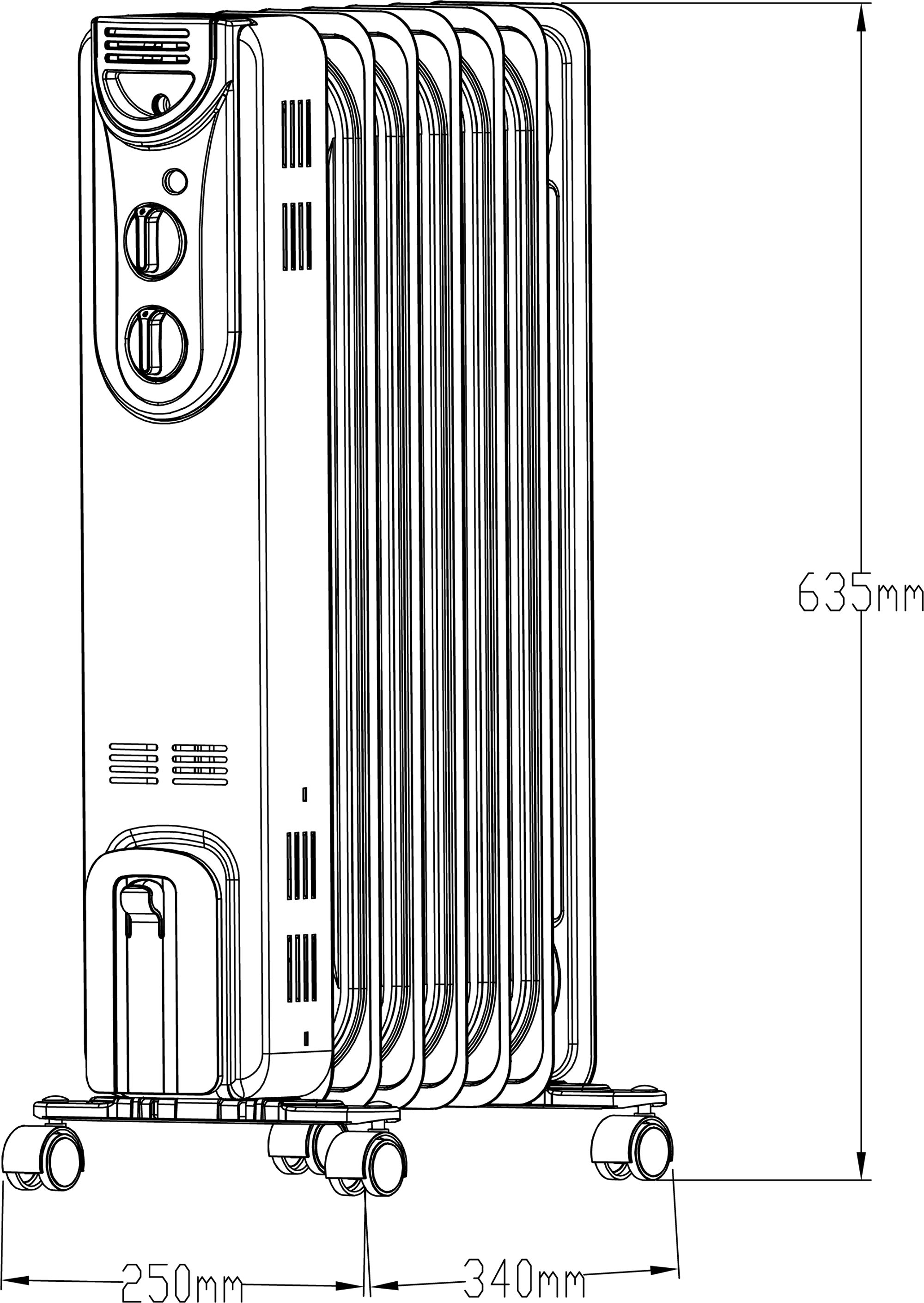 1500W White Oil-filled radiator - 4