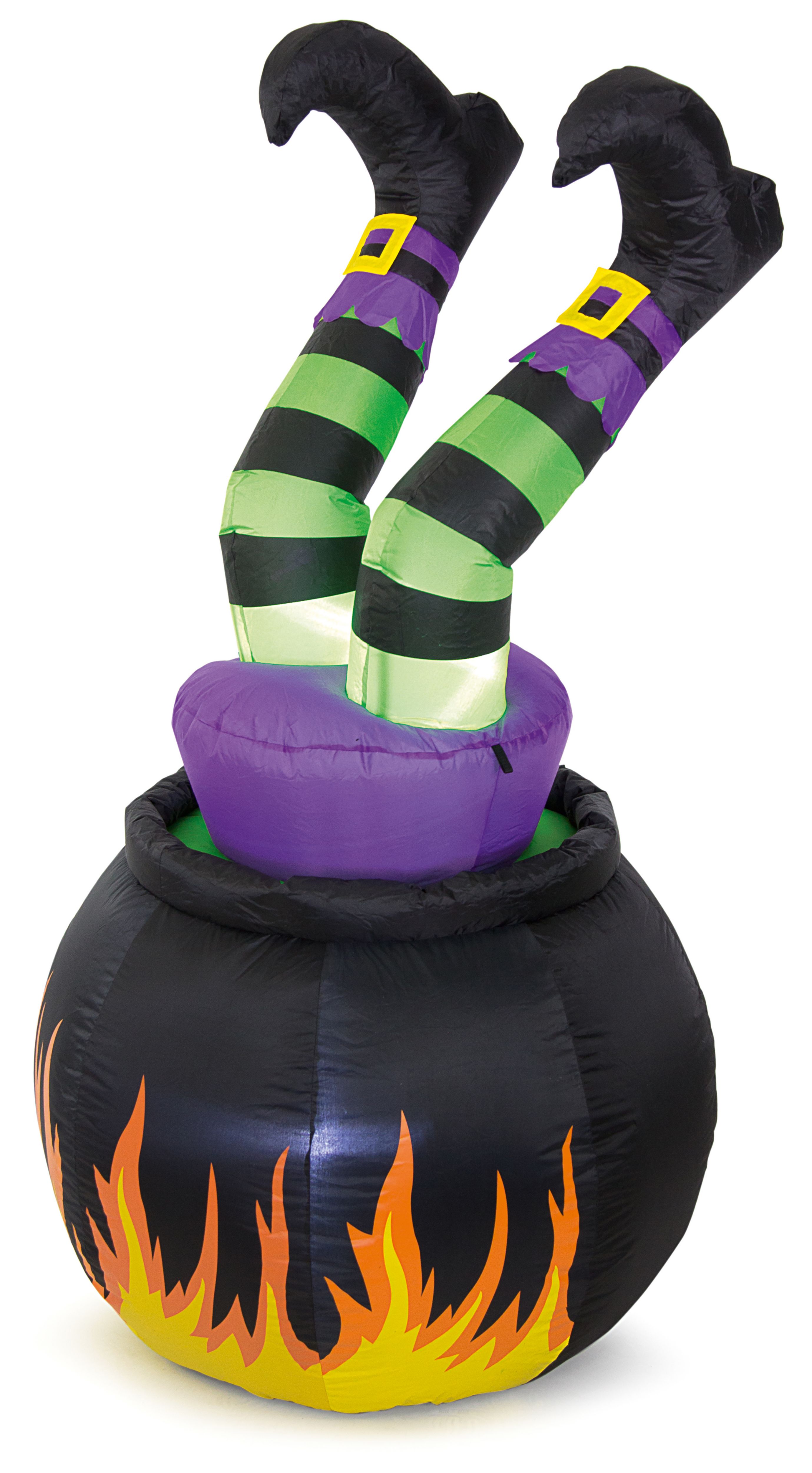 1550mm Cauldron & witch Inflatable with White LED - Mains-powered