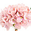 17cm Pink Hydrangeas Artificial plant in Clear Glass Vase
