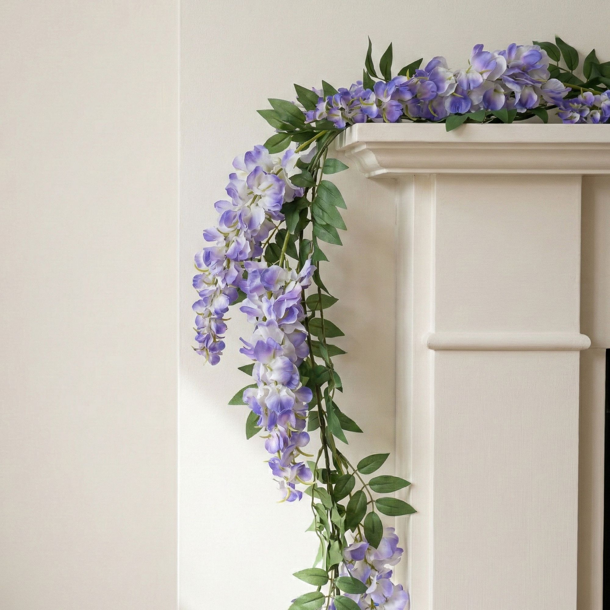 1800mm Floral Unlit Garland - Green & Lilac