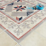 1930s Red Mosaic Porcelain Wall & floor Tile, Pack of 4, (L)200mm (W)200mm