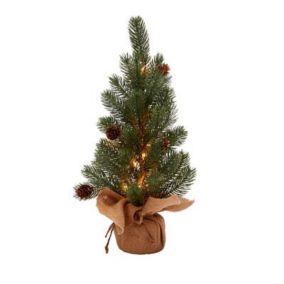 1ft Pine cone pre-lit Table top tree