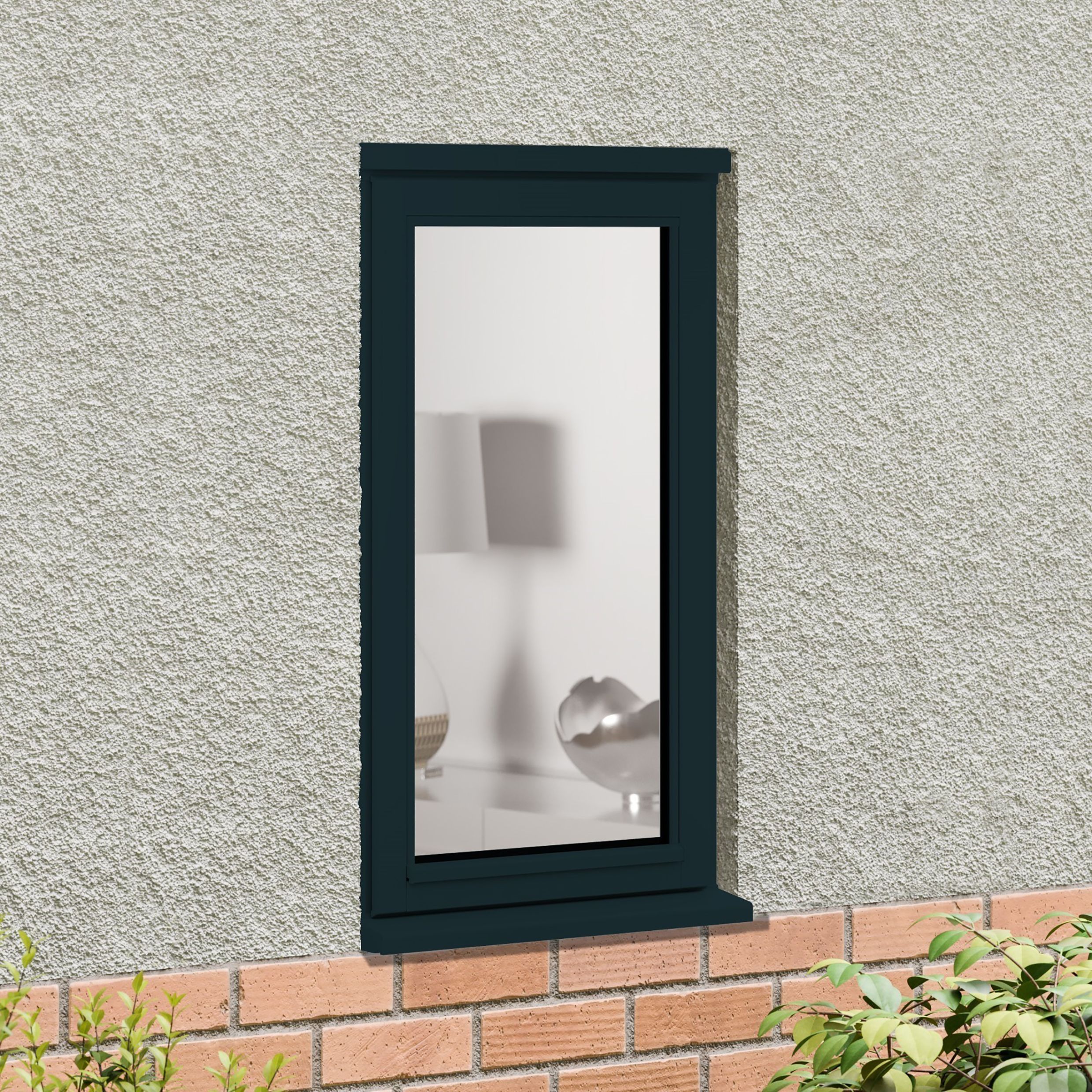 1P Clear Glazed Anthracite grey Timber Left-handed Window, (H)1045mm (W)625mm