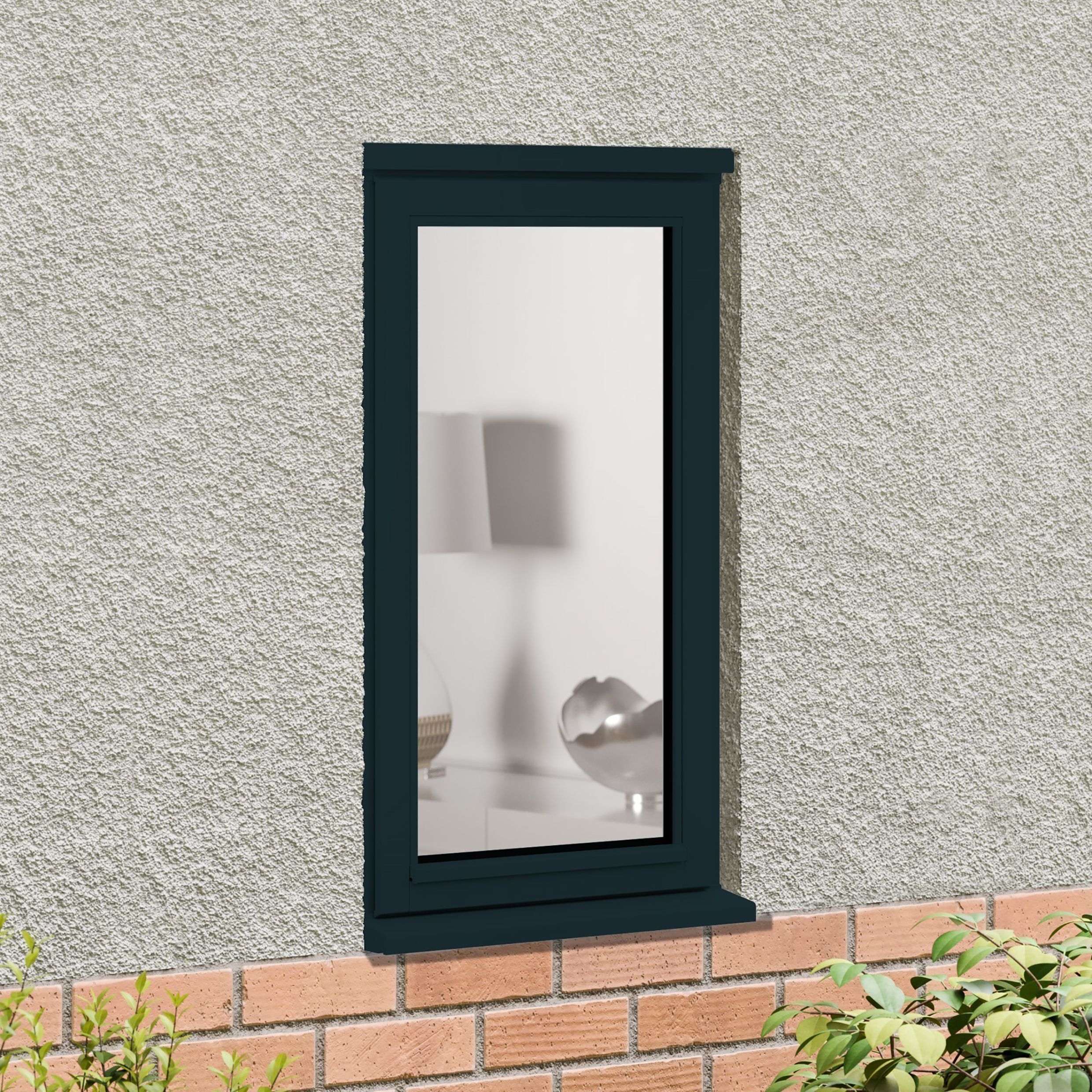 1P Clear Glazed Anthracite grey Timber Right-handed Window, (H)1195mm (W)625mm