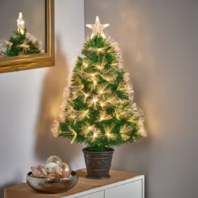 2.5ft Full Colour changing LED Pre-lit Fibre optic christmas tree