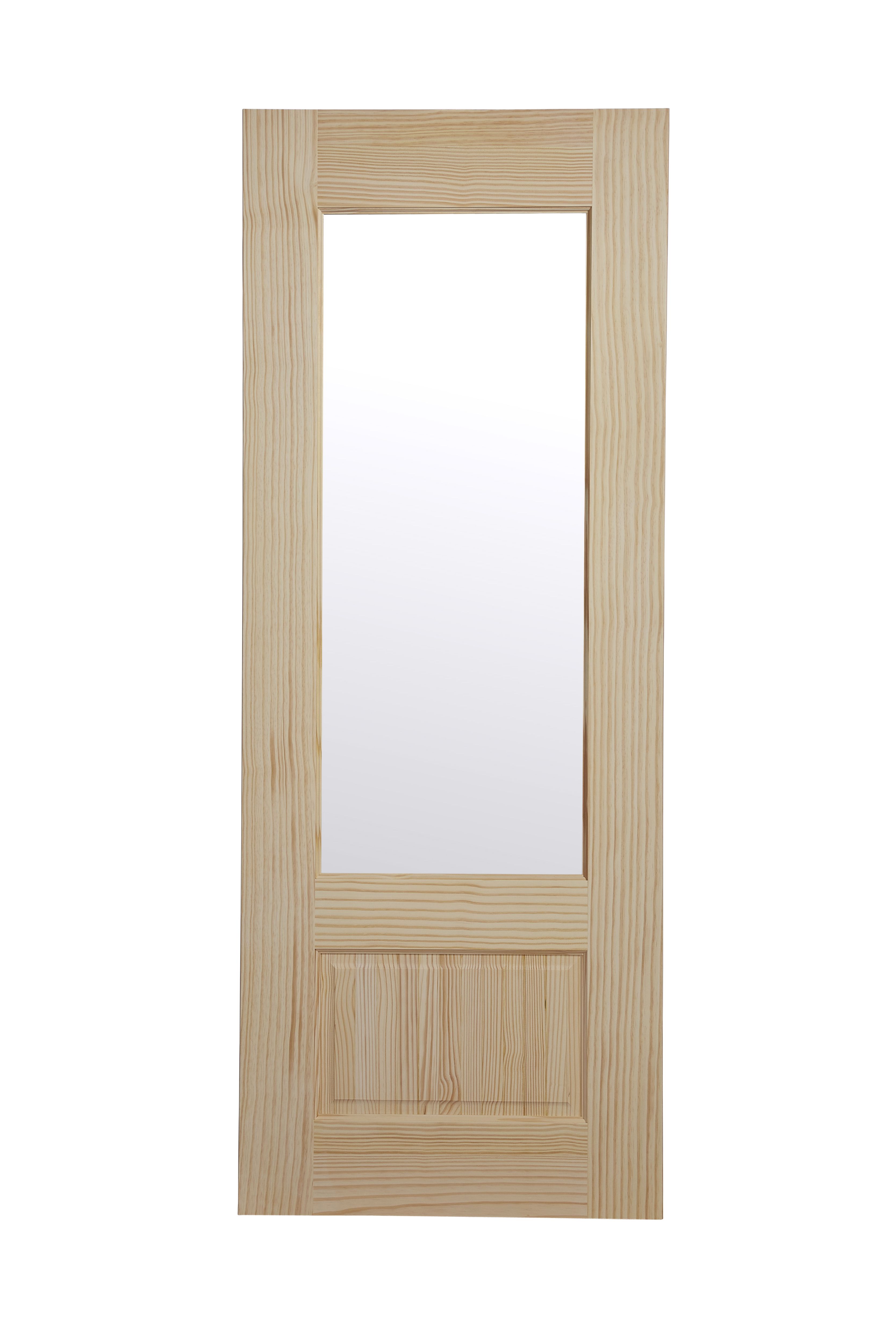 2 Lite 2 panel Clear Glazed Contemporary Pine veneer Internal Clear pine Door, (H)1981mm (W)686mm (T)35mm