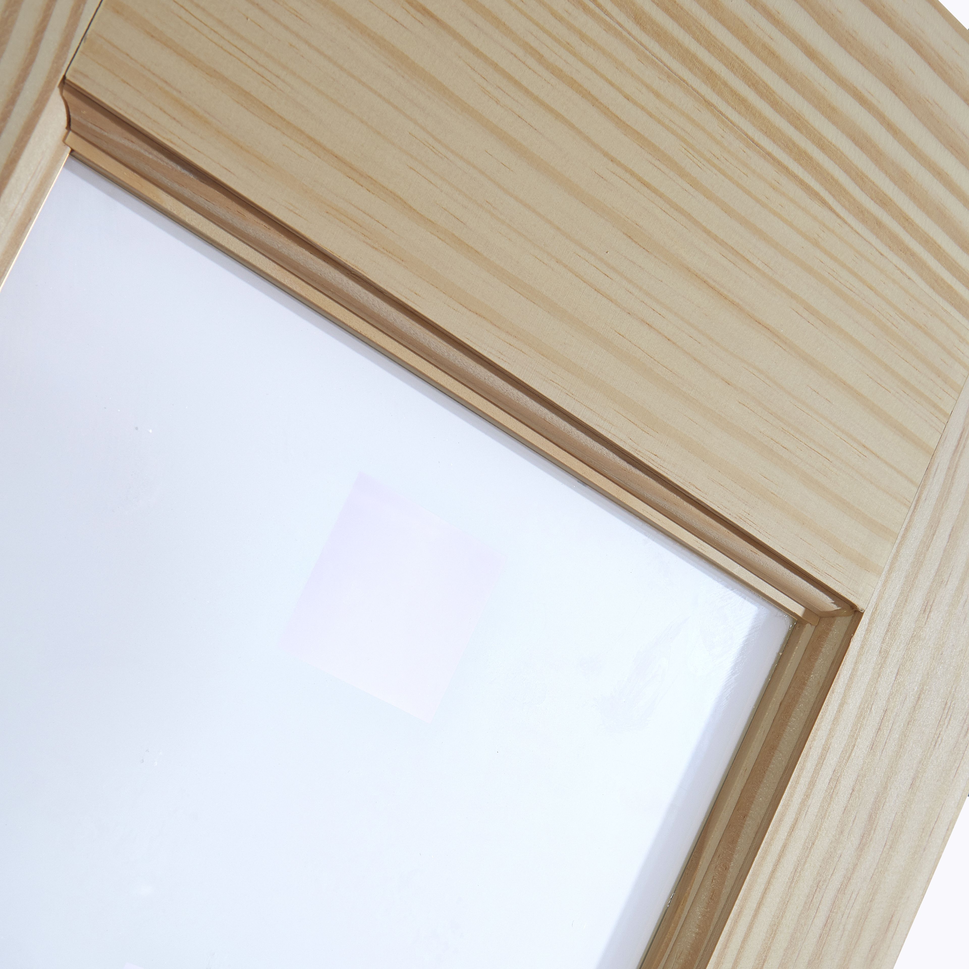2 panel 2 Lite Decorative Glazed Contemporary Unfinished Clear pine Internal Bi-fold Door set, (H)1946mm (W)750mm