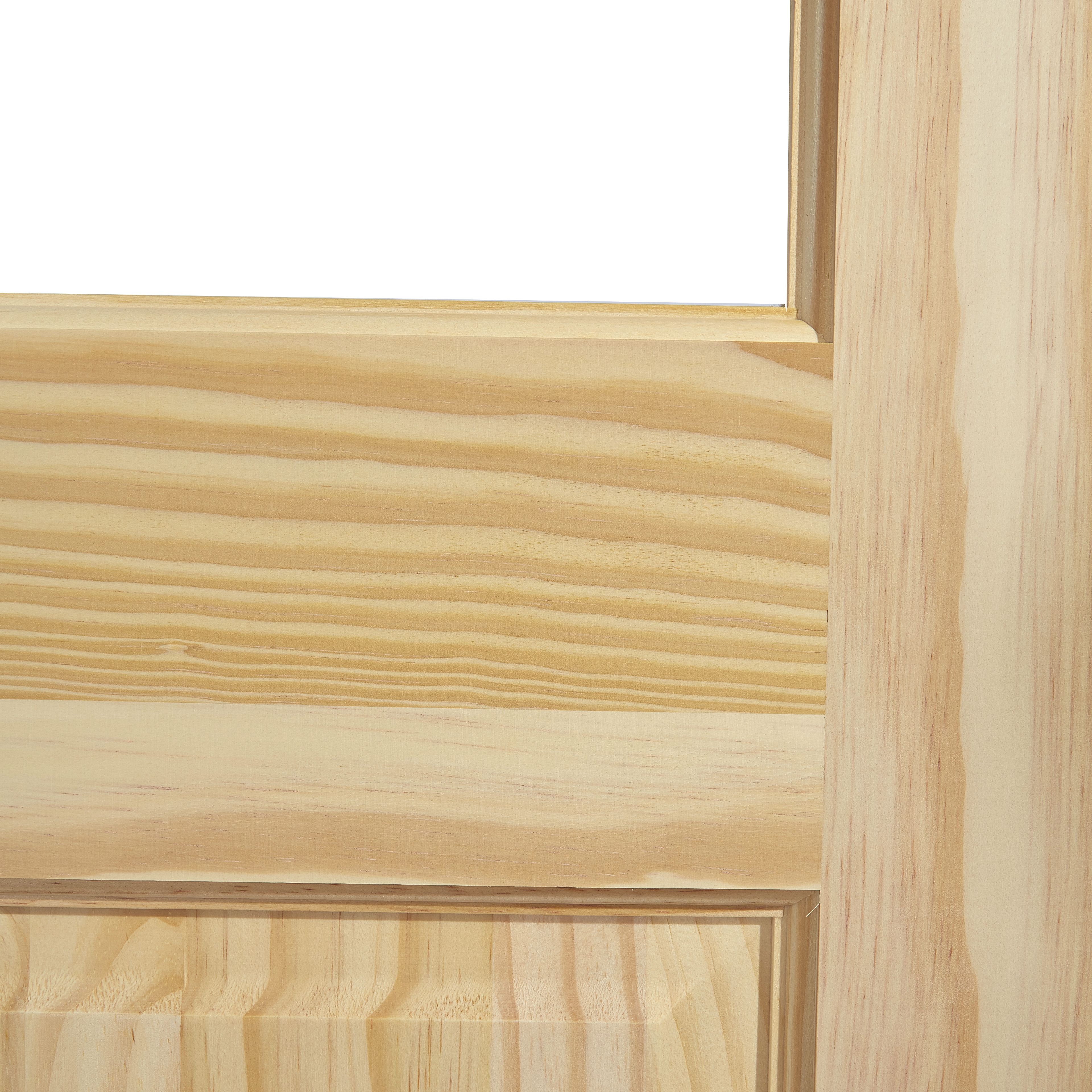 2 panel 6 Lite Clear Glazed Contemporary Pine veneer Internal Clear pine Door, (H)1981mm (W)686mm (T)35mm