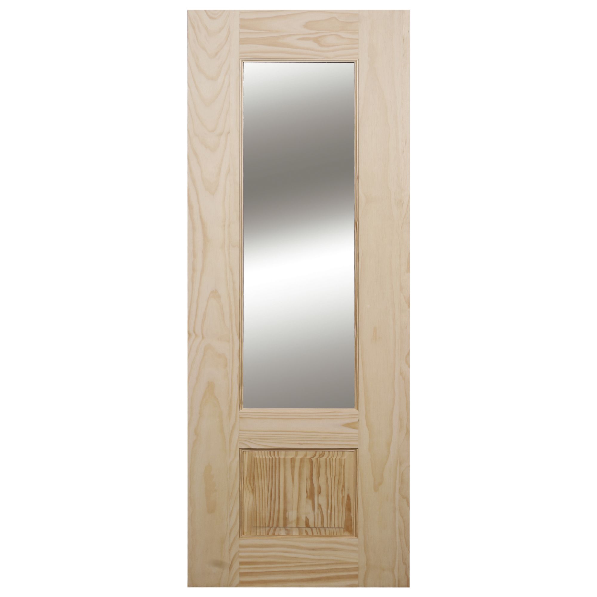 2 panel Clear Glazed Contemporary Pine veneer Internal Clear pine Door, (H)1981mm (W)838mm (T)35mm