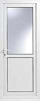 2 panel Frosted Glazed White LH External Back Door set, (H)2055mm (W)920mm