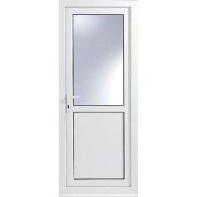 2 panel Frosted Glazed White RH External Back Door set, (H)2055mm (W)920mm