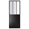 2 panel Glazed Industrial Black Glass, medium-density fibreboard (MDF) & poplar Internal Door, (H)2040mm (W)830mm