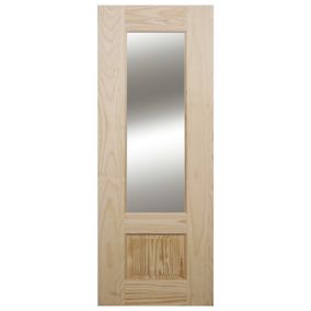 2 panel Glazed Internal Clear pine Door, (H)1981mm (W)838mm (T)35mm