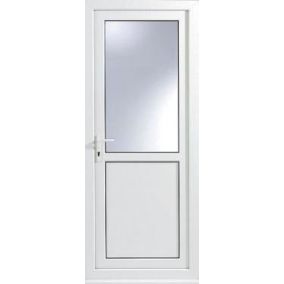2 panel Glazed White Left-hand External Back Door set, (H)2055mm (W)920mm