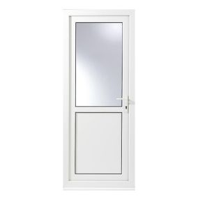 2 panel Glazed White LH External Back Door set, (H)2055mm (W)840mm