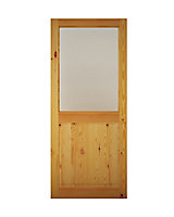 2 panel Glazed Wooden External Glass door Back door, (H)2032mm (W)813mm