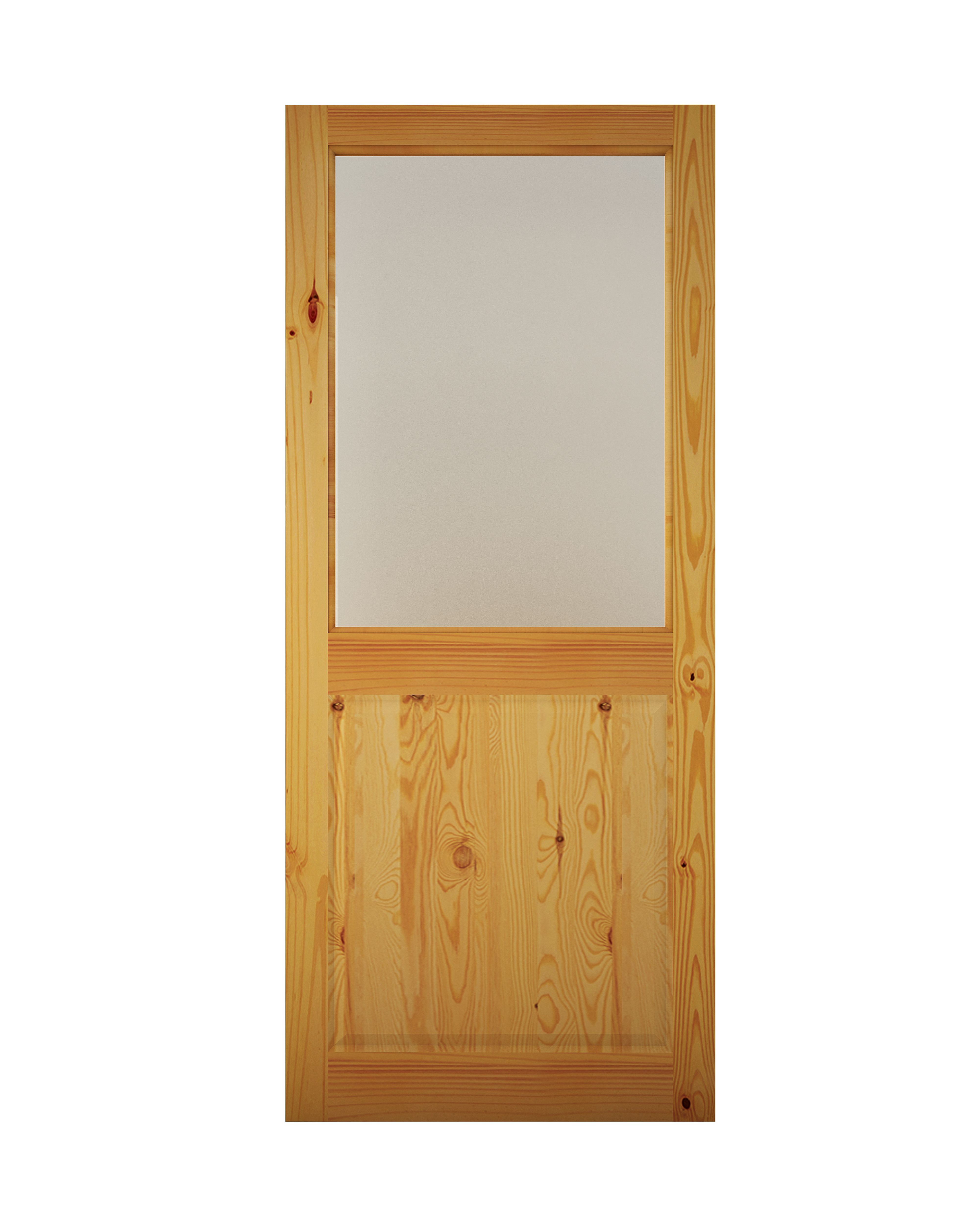 2 panel Glazed Wooden Pine veneer External Glass door Back door, (H)1981mm (W)838mm