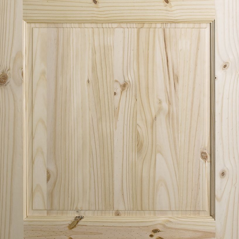 2 panel Glazed Wooden Pine veneer External Glass door Back door, (H)1981mm (W)838mm