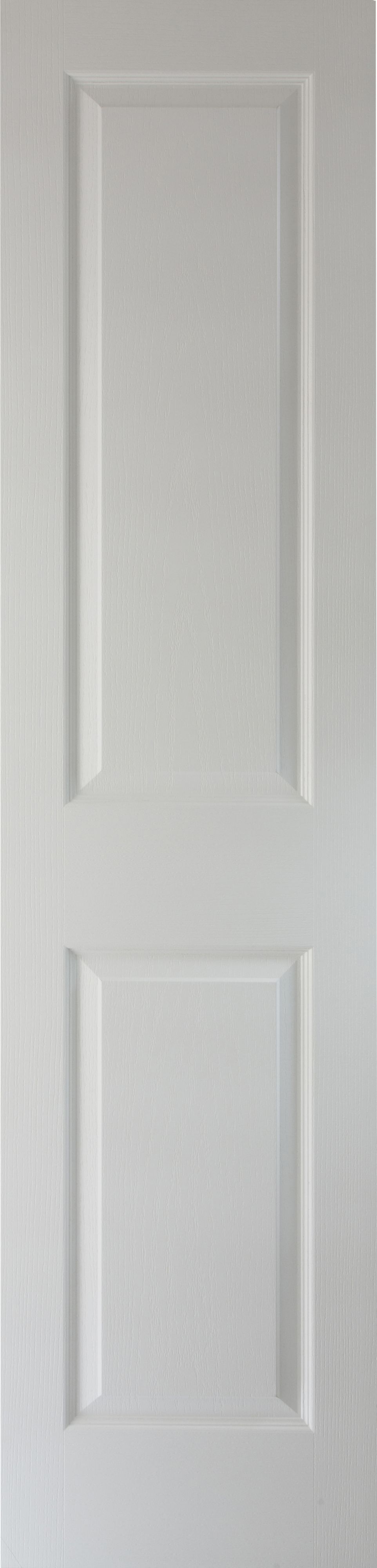 2 panel Patterned Unglazed Contemporary White Internal Door, (H)1981mm (W)457mm (T)35mm