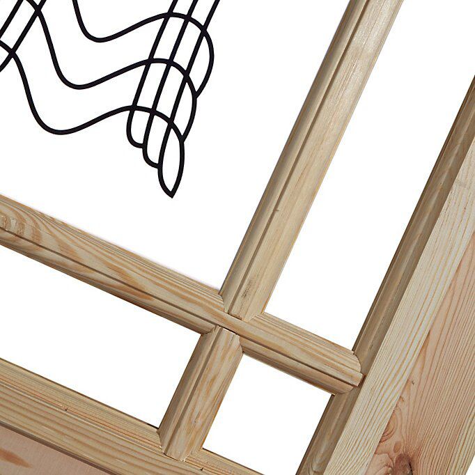 2 panel Screen-printed Glazed Contemporary Internal Knotty pine Door, (H)1981mm (W)762mm (T)35mm