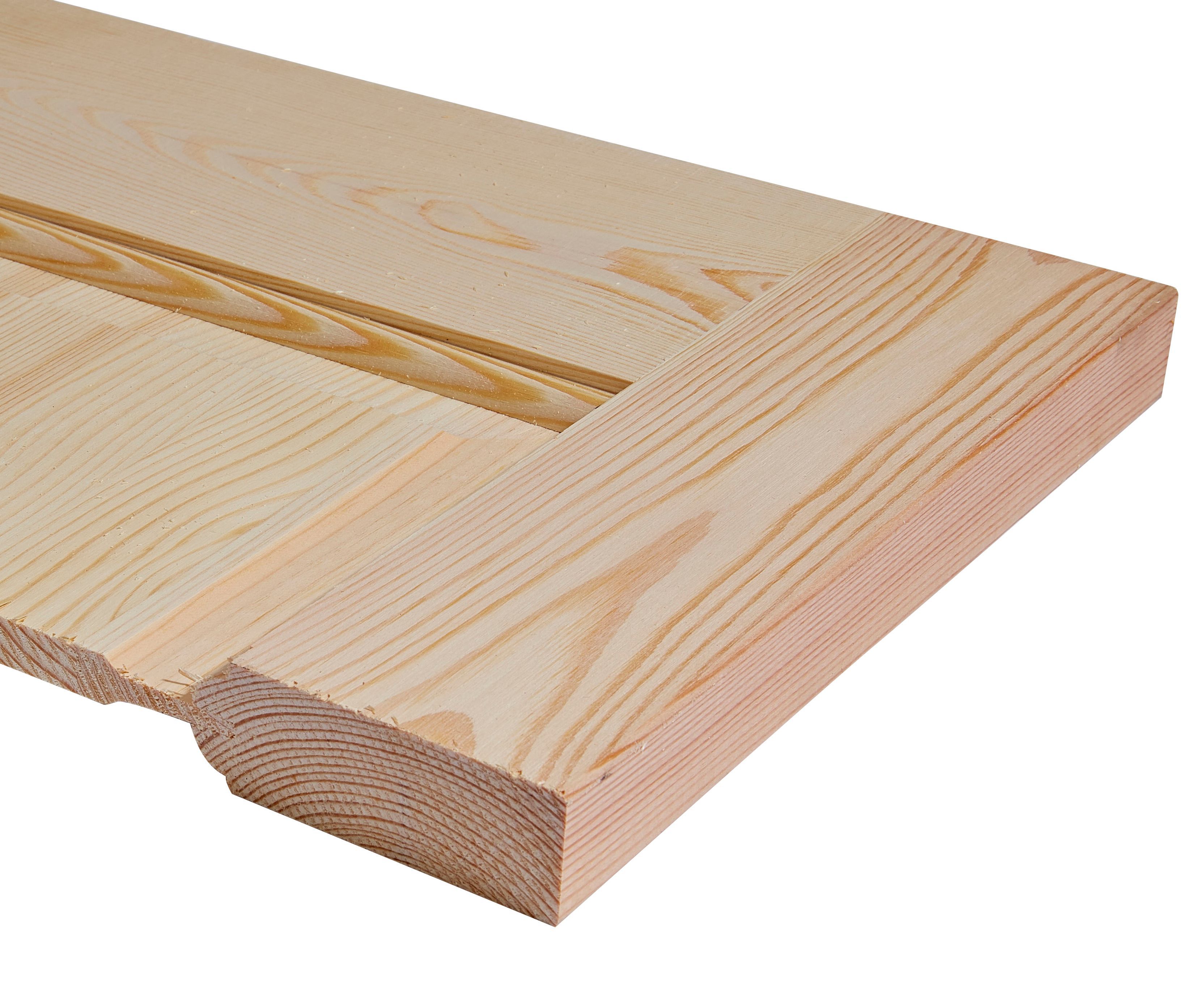 2 panel Screen-printed Glazed Contemporary Internal Knotty pine Door, (H)2032mm (W)813mm (T)35mm