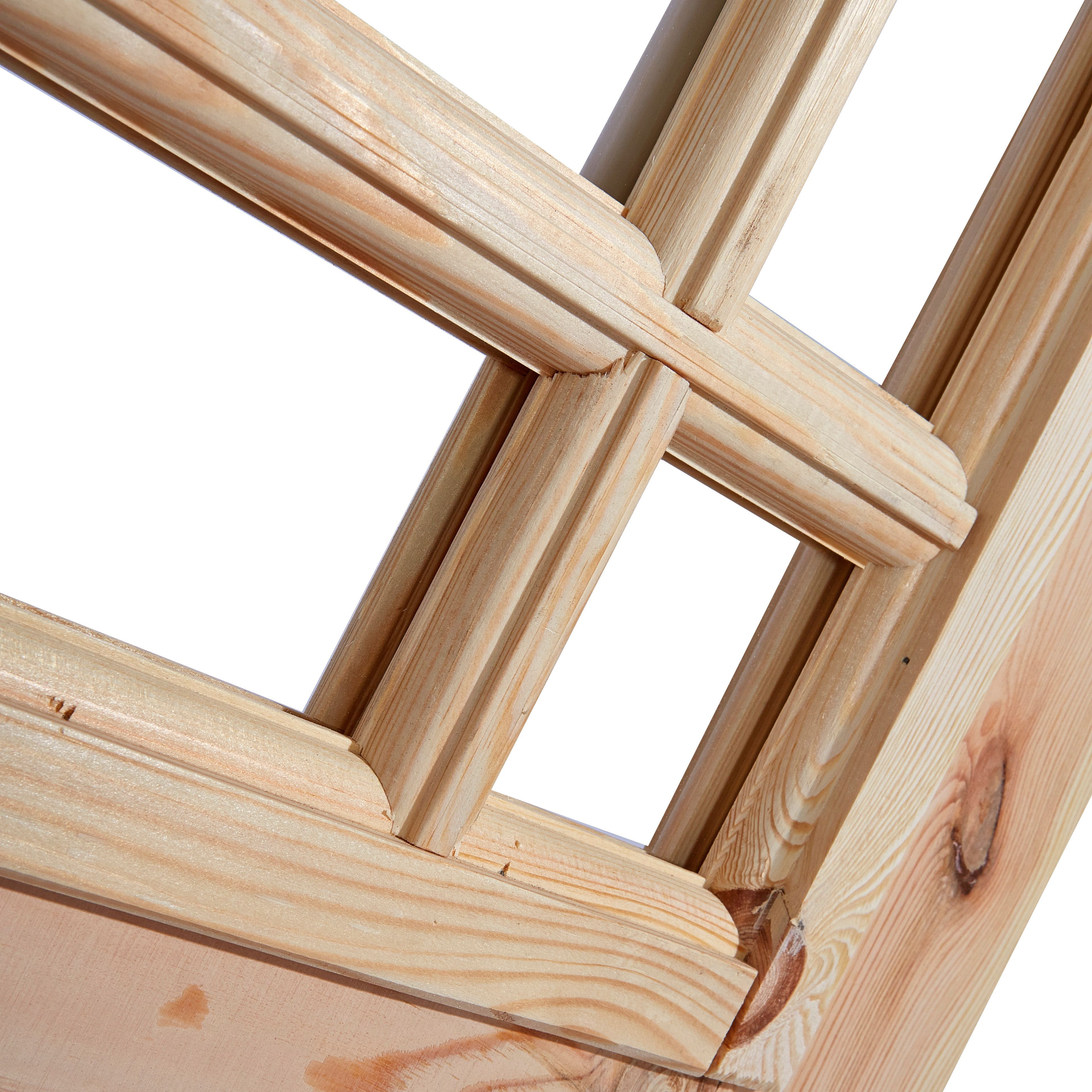 2 panel Screen-printed Glazed Contemporary Internal Knotty pine Door, (H)2032mm (W)813mm (T)35mm