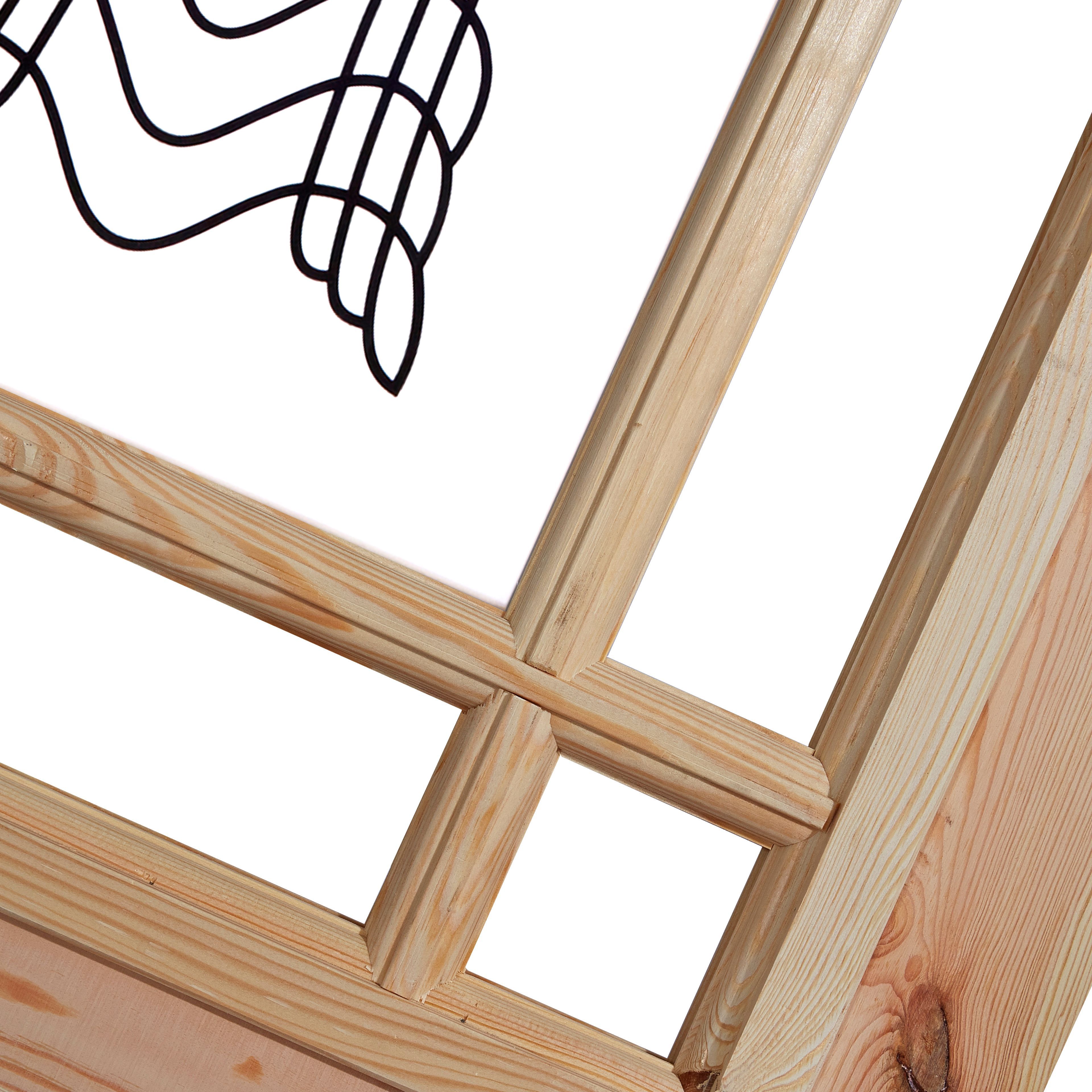 2 panel Screen-printed Glazed Contemporary Internal Knotty pine Door, (H)2032mm (W)813mm (T)35mm