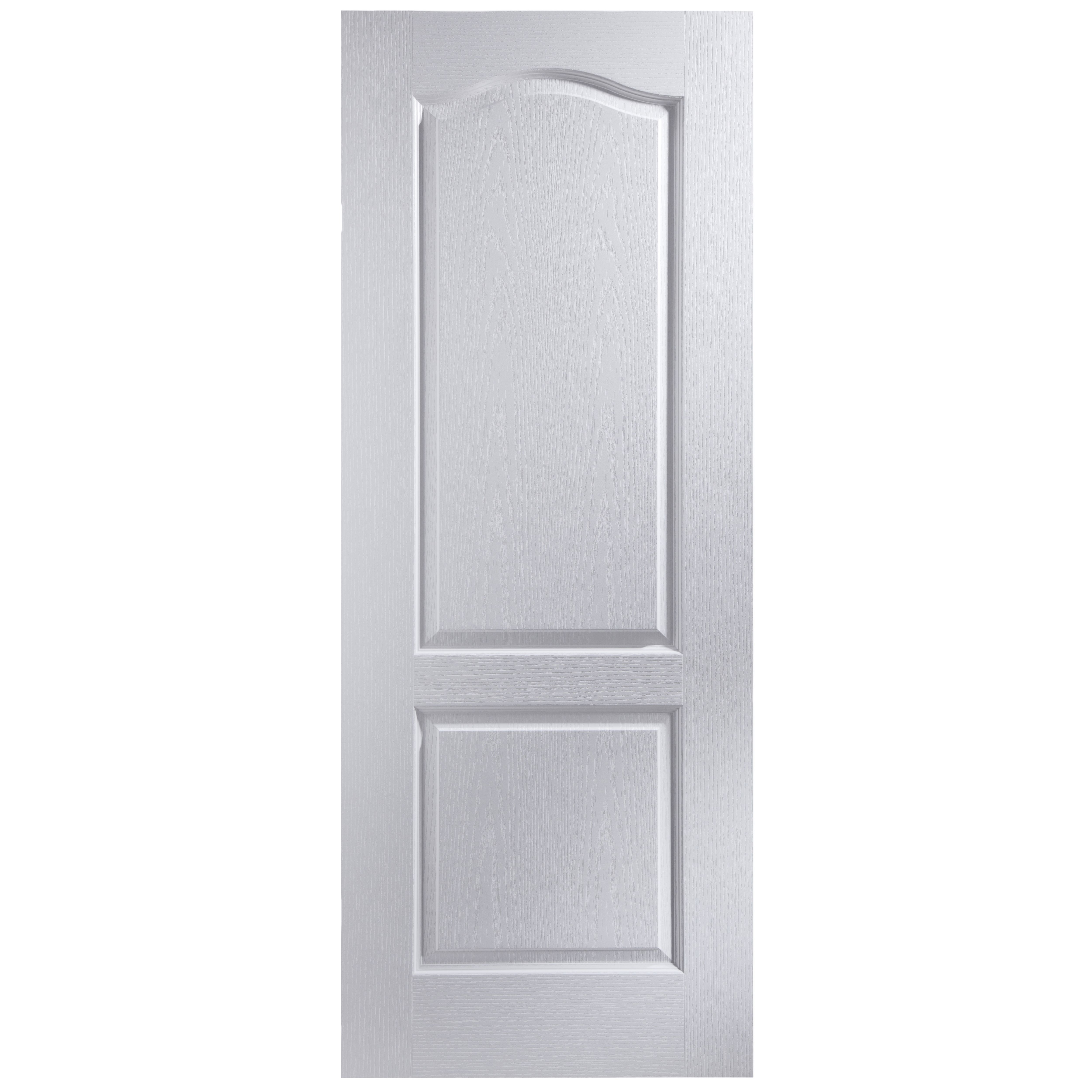 2 panel Unglazed Arched White Woodgrain effect Internal Fire door, (H)1981mm (W)762mm (T)35mm