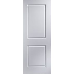 2 panel Unglazed Contemporary White Internal Door, (H)1981mm (W)838mm (T)35mm