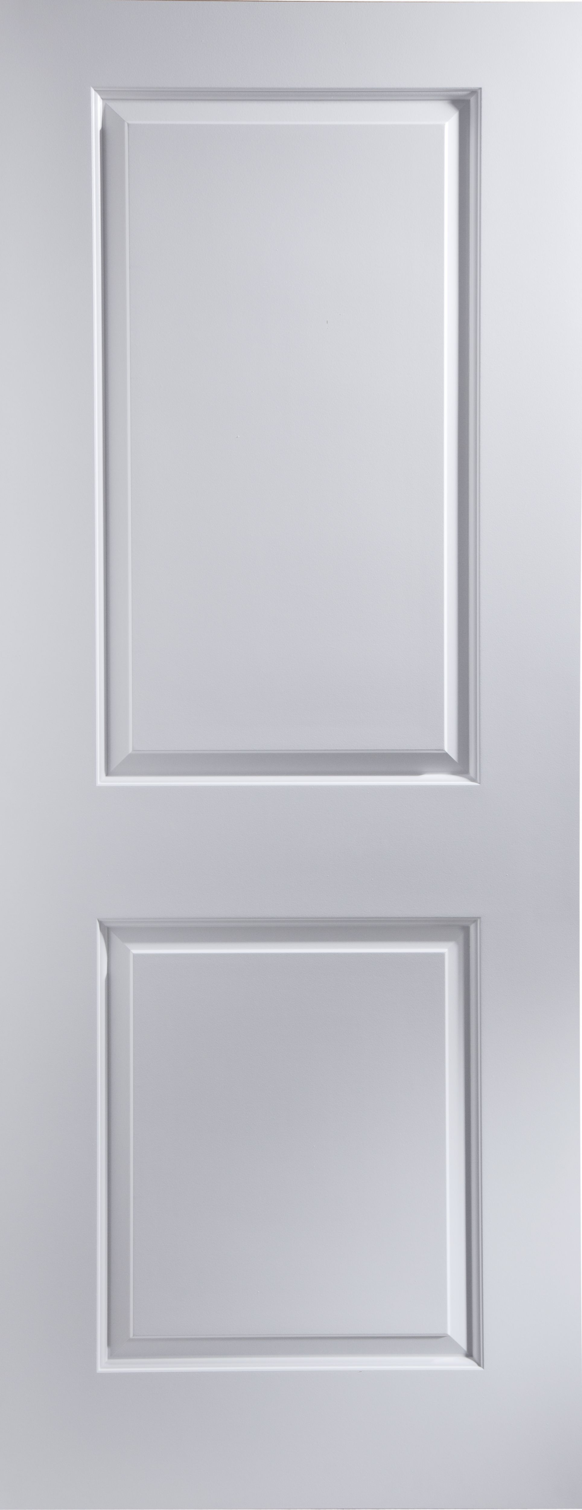 2 panel Unglazed Contemporary White Internal Door, (H)2040mm (W)726mm (T)40mm