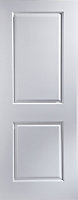 2 panel Unglazed Contemporary White Internal Sliding Door, (H)2040mm (W)826mm