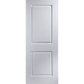 2 panel White Internal Door, (H)2040mm (W)826mm (T)40mm
