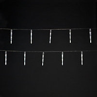 20 Ice white Icicle LED String lights Clear cable
