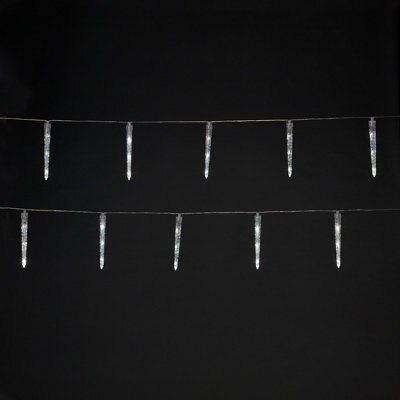 20 Ice white Icicle LED String lights Clear cable DIY at B Q