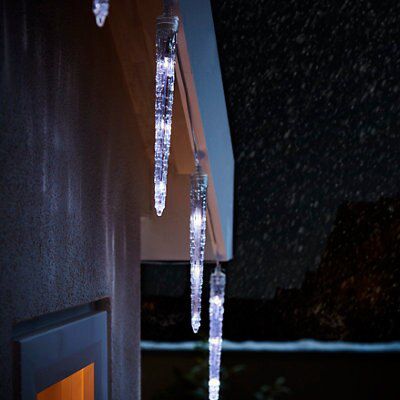 20 Ice white Icicle LED Without timer function String lights Clear cable
