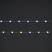 20 Ice white Snowflake wire LED String lights Silver cable