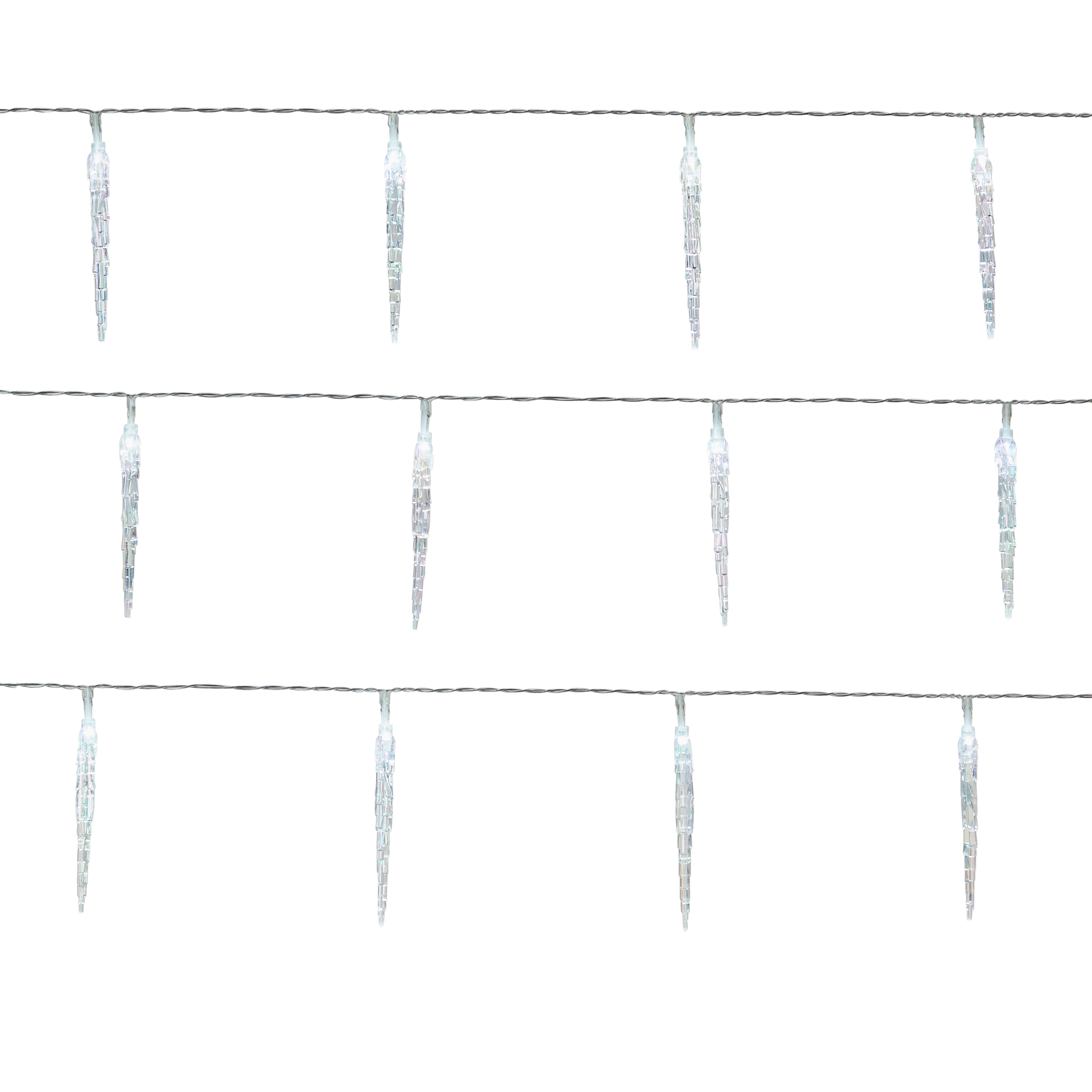20 Ice white Snowy Icicle LED Rope Light Clear cable | DIY at B&Q