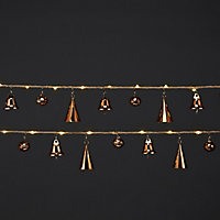 20 Warm white Bells LED String lights Clear cable