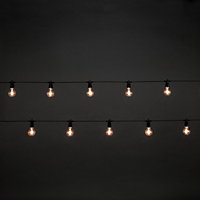 20 Warm white Bulb LED String lights Black cable